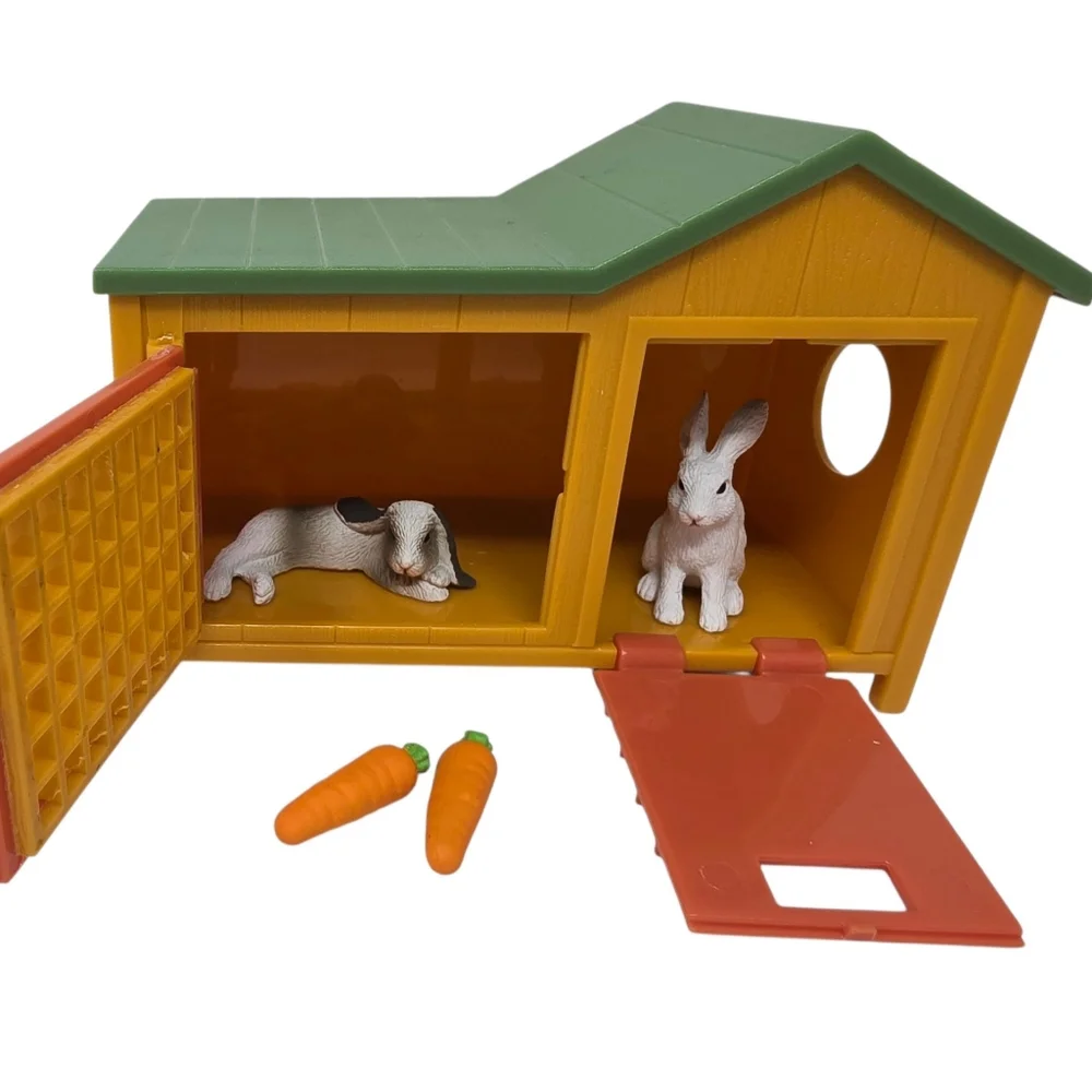Terra by Battat Rabbit Hutch 2 Rabbits Includes 2 Carrots